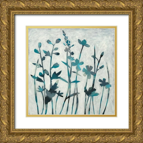 Zarris, Chariklia 26x26 Gold Ornate Wood Framed with Double Matting Museum Art Print Titled - Twilight Garden II