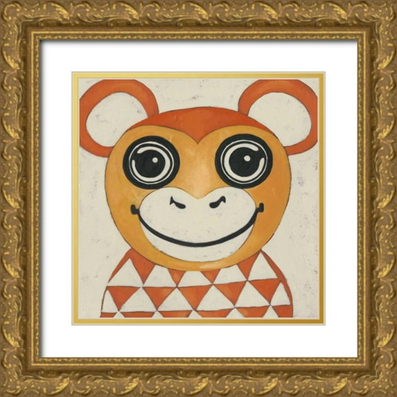 Zarris, Chariklia 26x26 Gold Ornate Wood Framed with Double Matting Museum Art Print Titled - Zoo Portrait I