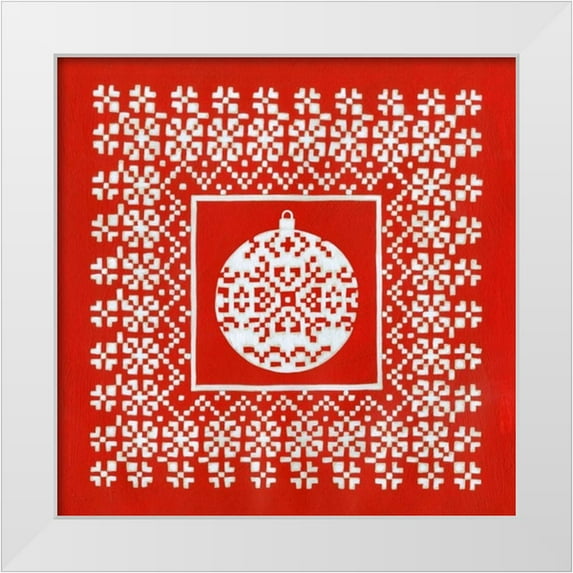 Zarris, Chariklia 26x26 White Modern Wood Framed Museum Art Print Titled - Fair Isle Snowflake III
