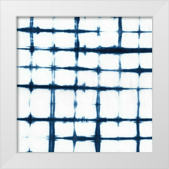 Zarris, Chariklia 26x26 White Modern Wood Framed Museum Art Print Titled - Indigo Tiles VII