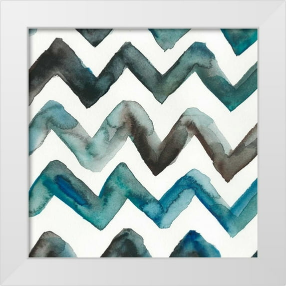 Zarris, Chariklia 26x26 White Modern Wood Framed Museum Art Print Titled - La Mer VII