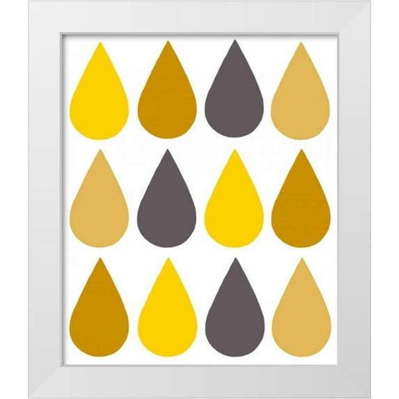 Zarris, Chariklia 26x30 White Modern Wood Framed Museum Art Print Titled - Raindrops II