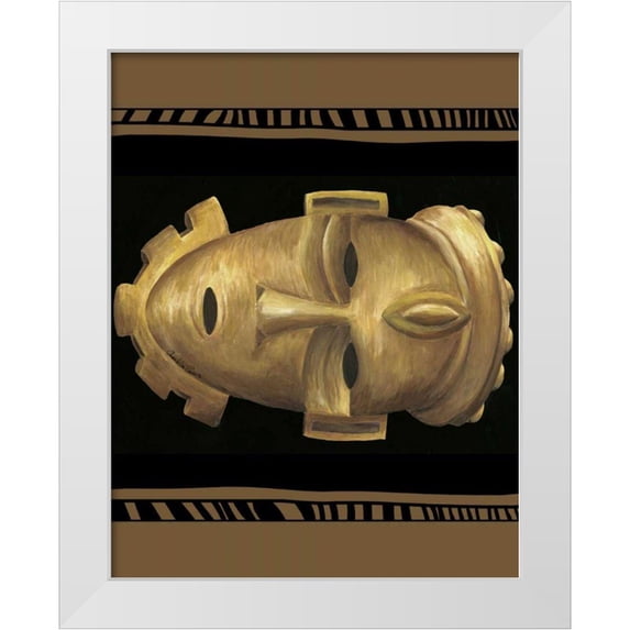 Zarris, Chariklia 26x32 White Modern Wood Framed Museum Art Print Titled - African Mask IV