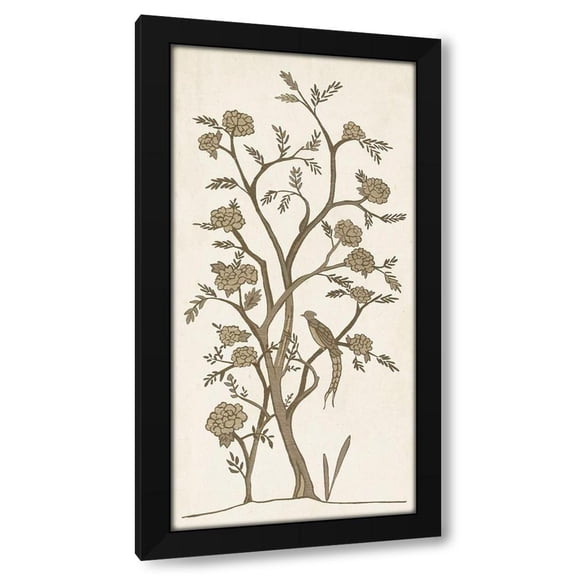 Chariklia Zarris 9x14 Black Modern Wood Framed Wall Art Titled - Custom Sepia Chinoiserie I