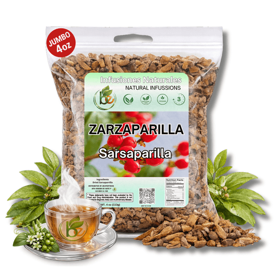 Zarzaparrilla Herbal Tea (4 oz) 100% Natural Mexican (Smilax aristolochiifolia) Traditional Vitality & Balance InfusionPremium Loose CutCaffeine-Free, Vegan, Non-GMOAuthentic by BEXPERTSUSA