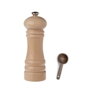 Zassenhaus Berlin Natural Wood Salt Mill Gift Set, Refillable Grinder, 7.1 Inches - With Wooden Spice Scoop