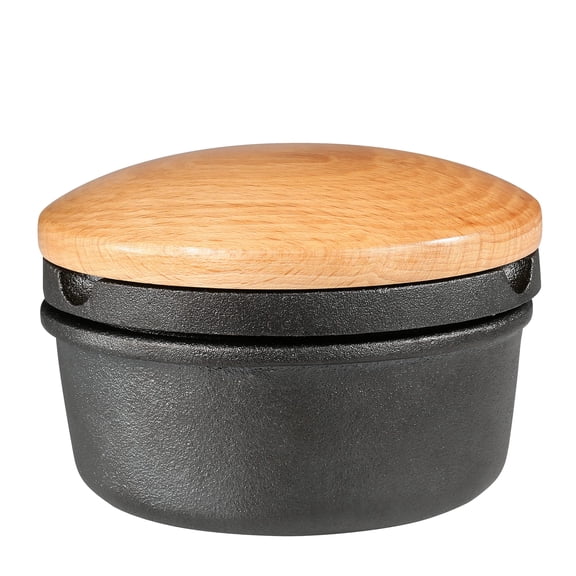 Zassenhaus Cast Iron Spice Grinder Set Beech Wood Lid XL 5.4 Inch Black