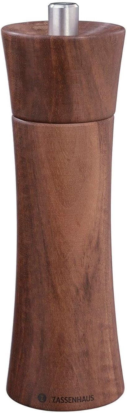 Zassenhaus Pepper Mill Frankfurt Walnut 7 Inch Adjustable Ceramic Grinder