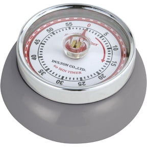 Zassenhaus Magnetic Retro 60 Minute Kitchen Timer, 2.75-Inch, Cool Gray