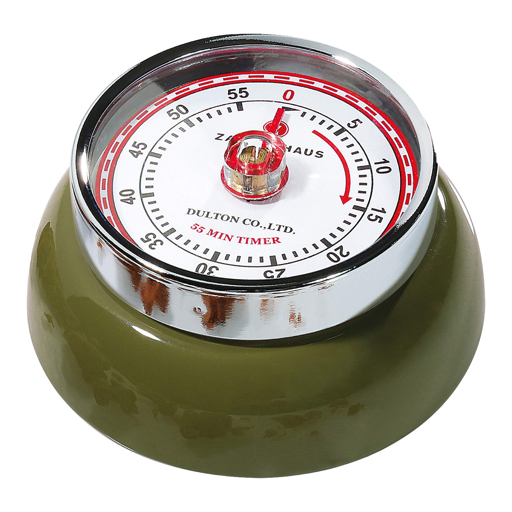 Olive Green Retro Magnetic Steel Kitchen Timer