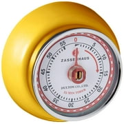 Zassenhaus Magnetic Retro Kitchen, Classic Mechanical Cooking Timer Yellow, 2.75-Inch