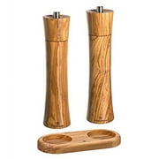 Zassenhaus Pepper and Salt Mill Set Olive 9.4-inch with Stand