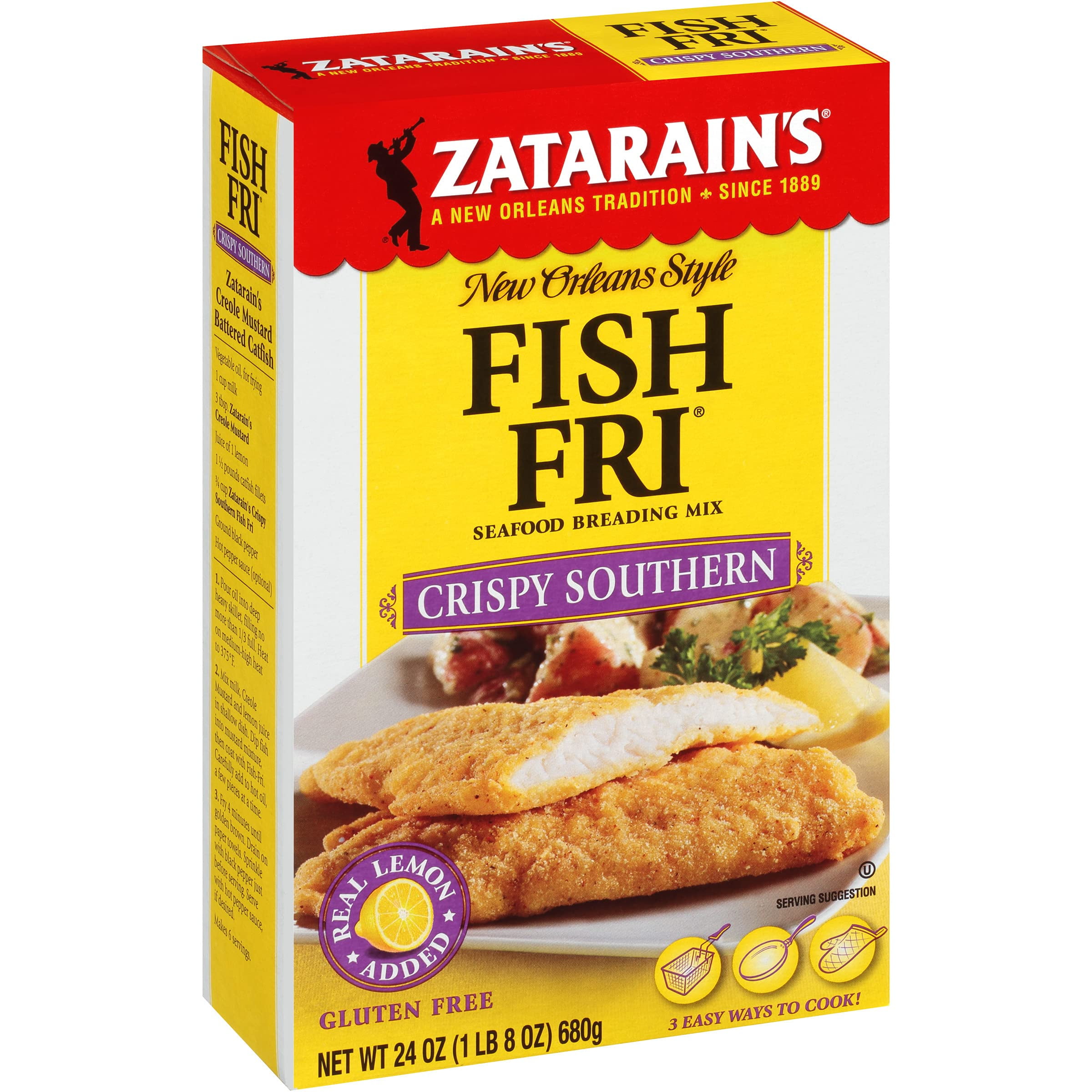 Zatarain,S Crispy Southern Fish Fri Seafood Breading Mix, 24 Oz (Pack