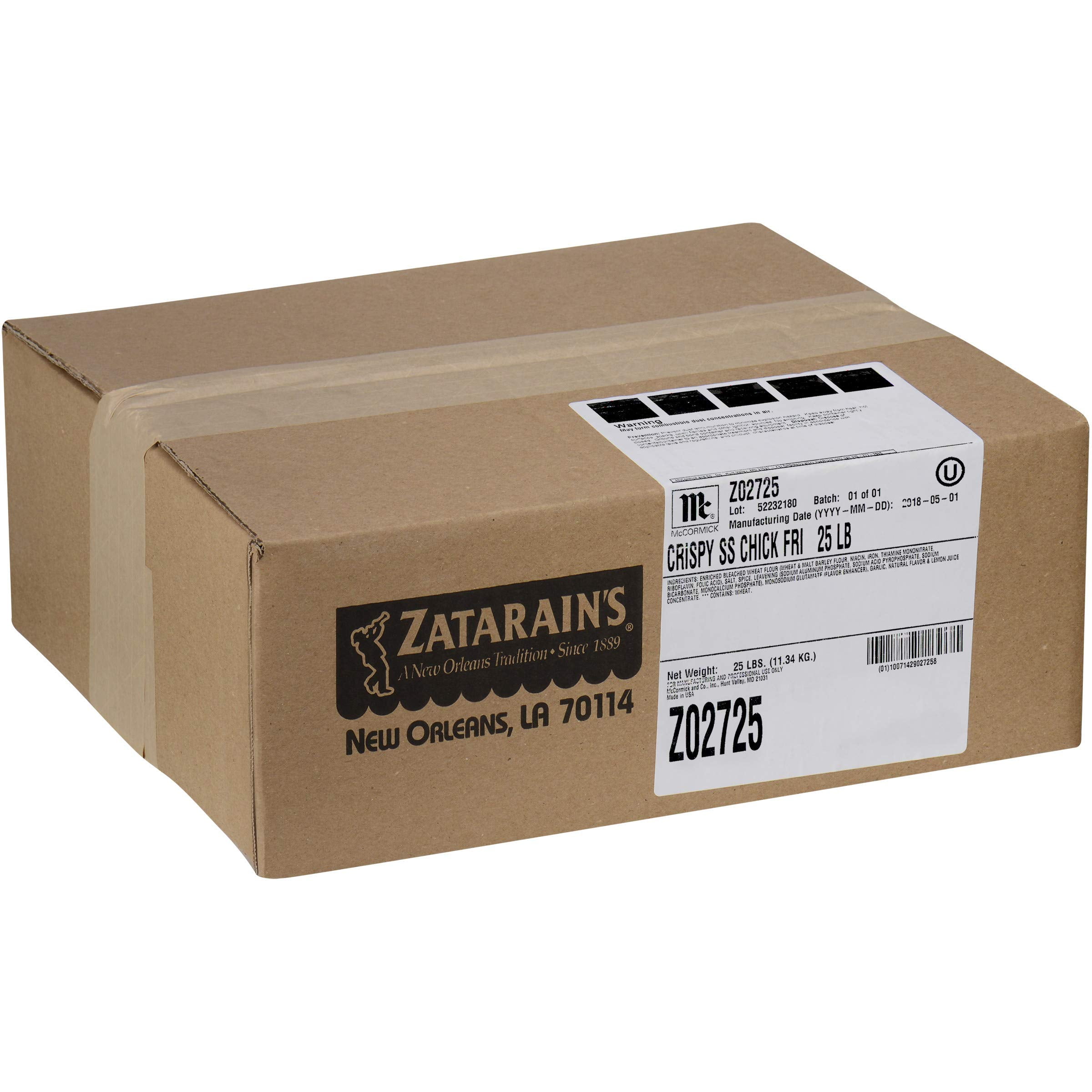 Zatarain,S Crispy Southern Style Chicken Fri, 25 Lb One 25 Pound Box