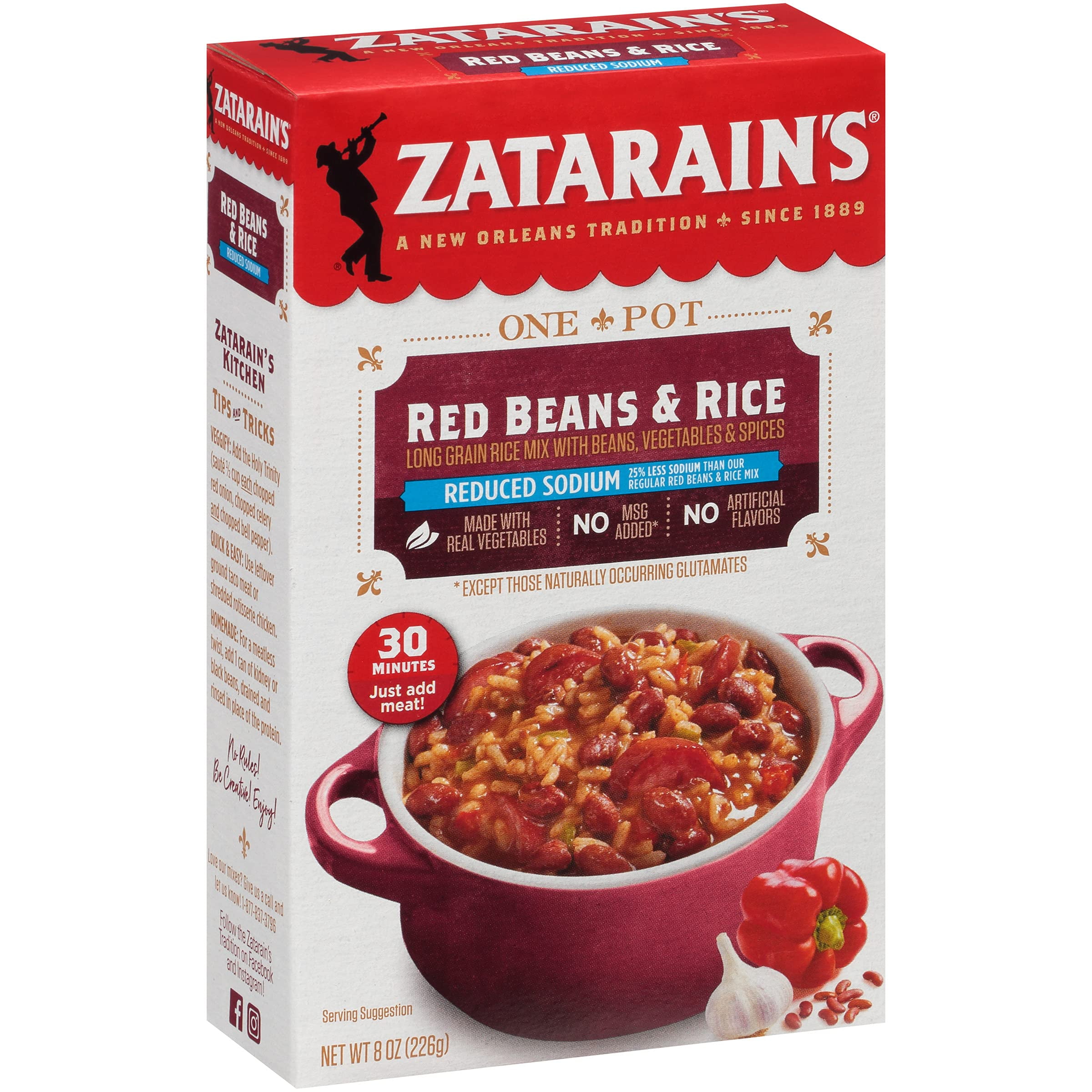 Zatarain,S Reduced Sodium Red Beans & Rice, 8 Oz