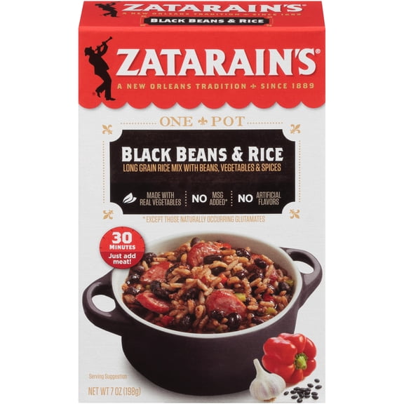 Zatarain's Black Beans & Rice Rice Dinner Mix, 7 Oz (Pack of 32)