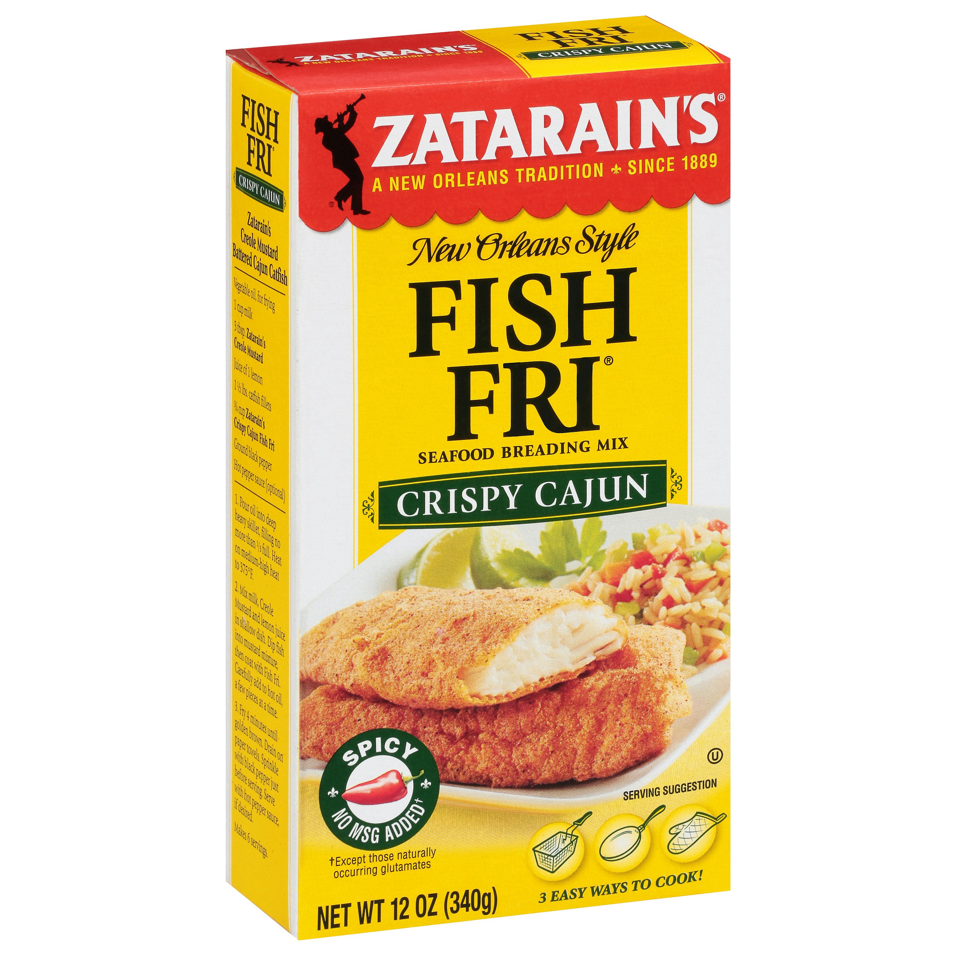 Zatarain's Breading Fish Fry Crispy Cajun 12 oz (Pack Of 8) - Walmart.com