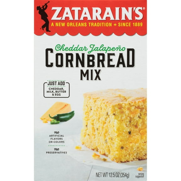 Zatarain's Cheddar Jalapeno Cornbread Mix, 12.5 oz Box