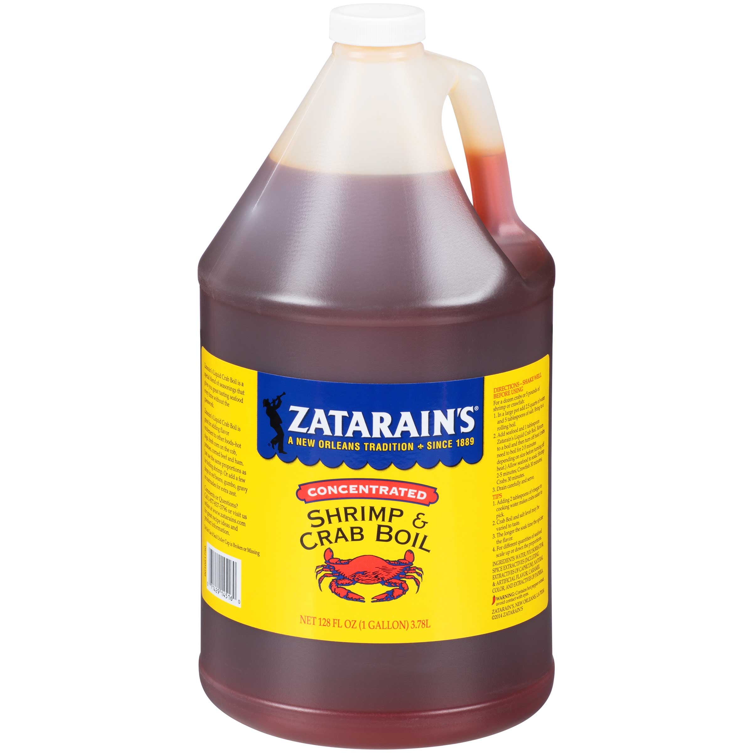Zatarain`s Concentrated Liquid Shrimp & Crab Boil, 1 Gallon -- 4 per