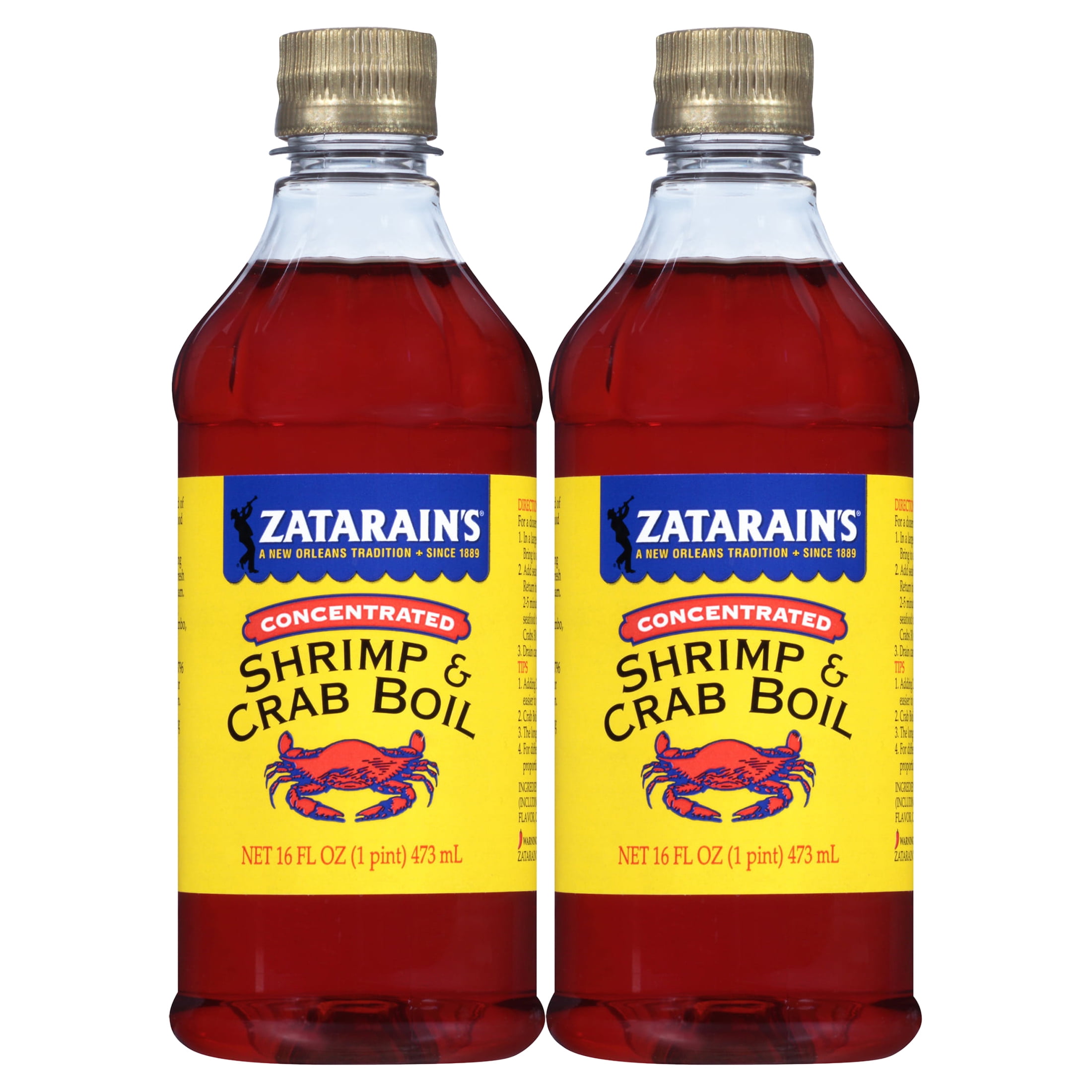 (2 pack) Zatarain's Crab Boil Liquid, 16 fl oz Mixed Spices