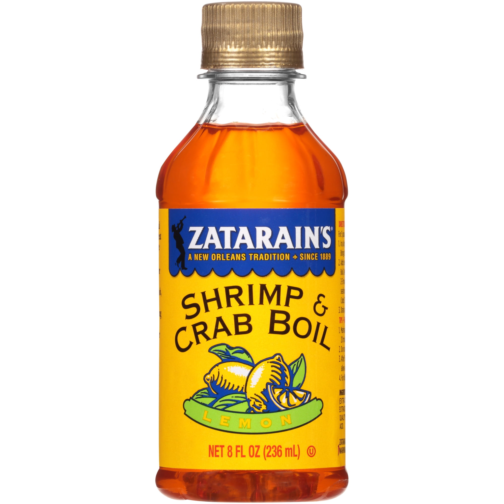 Zatarain's Crab Boil Liquid Lemon, 8 fl oz Cooking Sauces
