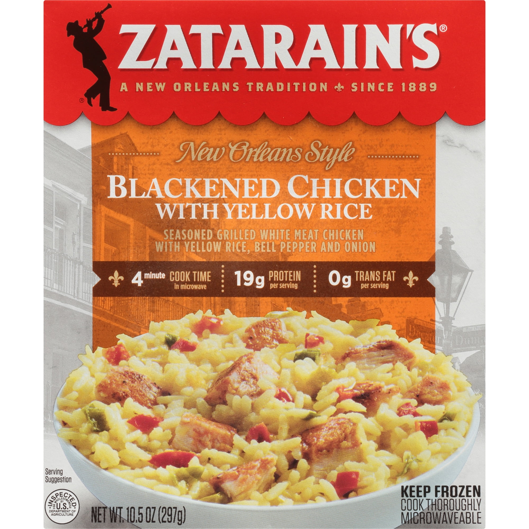 Zatarain's Frozen Meal Blackened Chicken with Yellow Rice, 10.5 oz