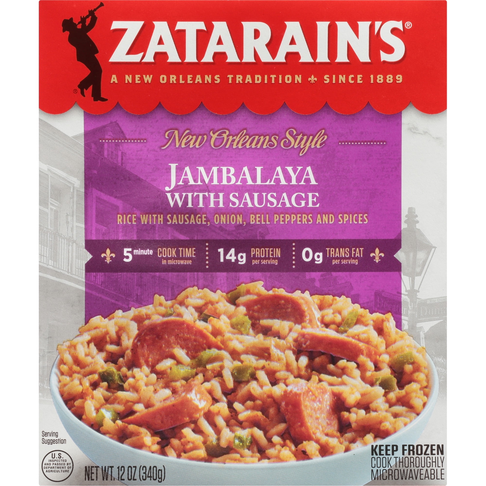 Zatarain's Frozen Meal Jambalaya with Sausage, 12 oz Packaged Meals