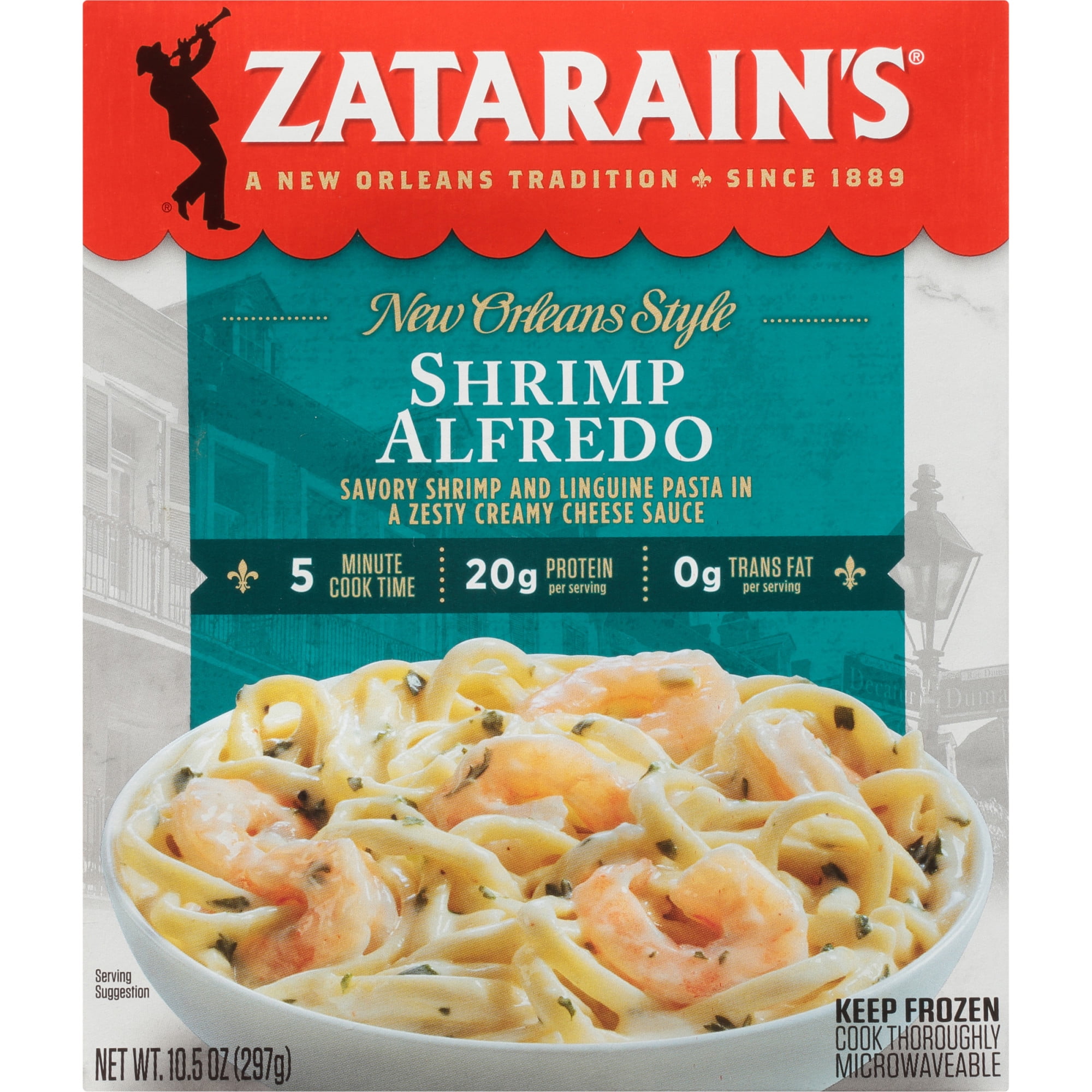 Zatarain's Frozen Meal Shrimp Alfredo, 10.5 oz Packaged Meals