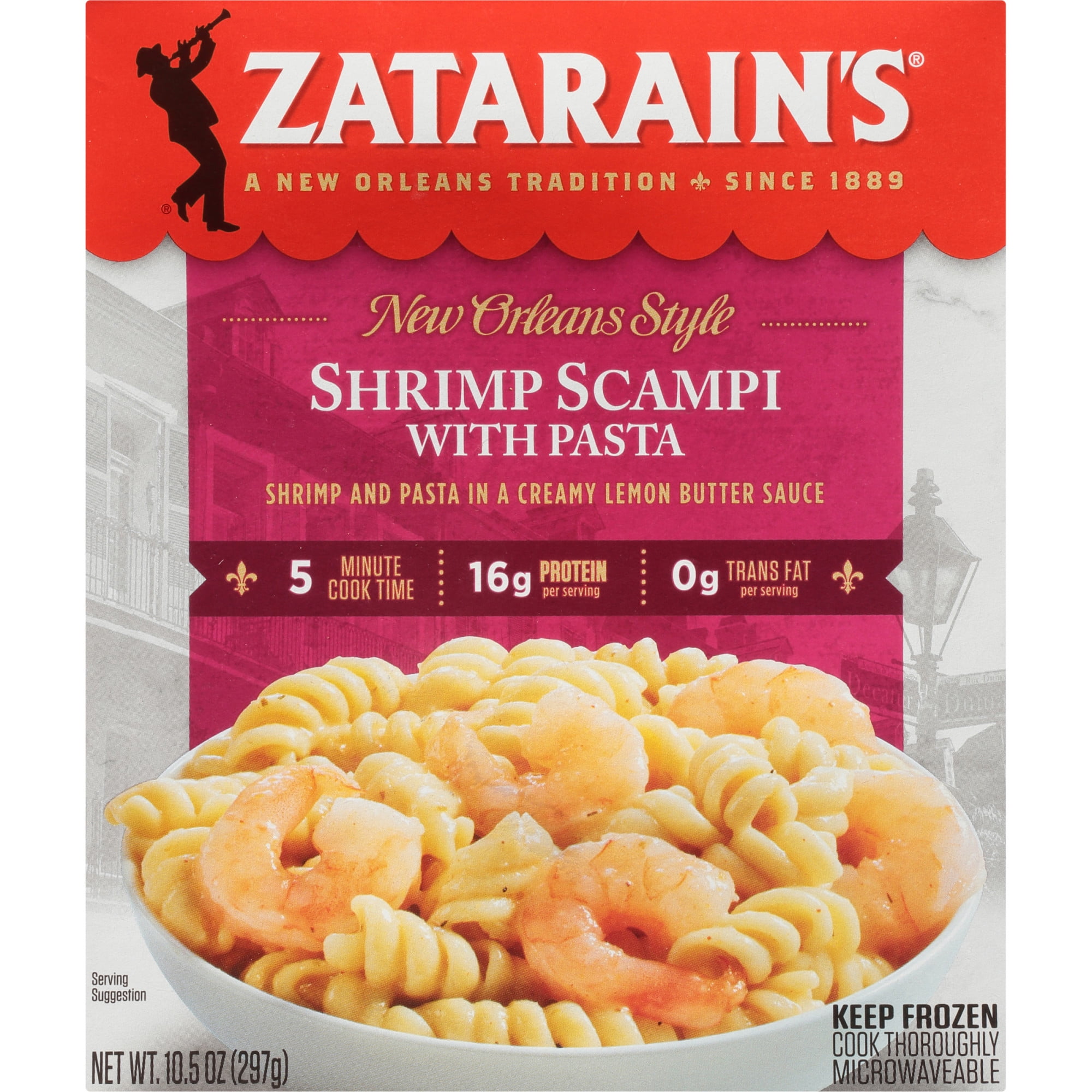 Zatarain's Frozen Meal Shrimp Scampi, 10.5 oz Packaged Meals