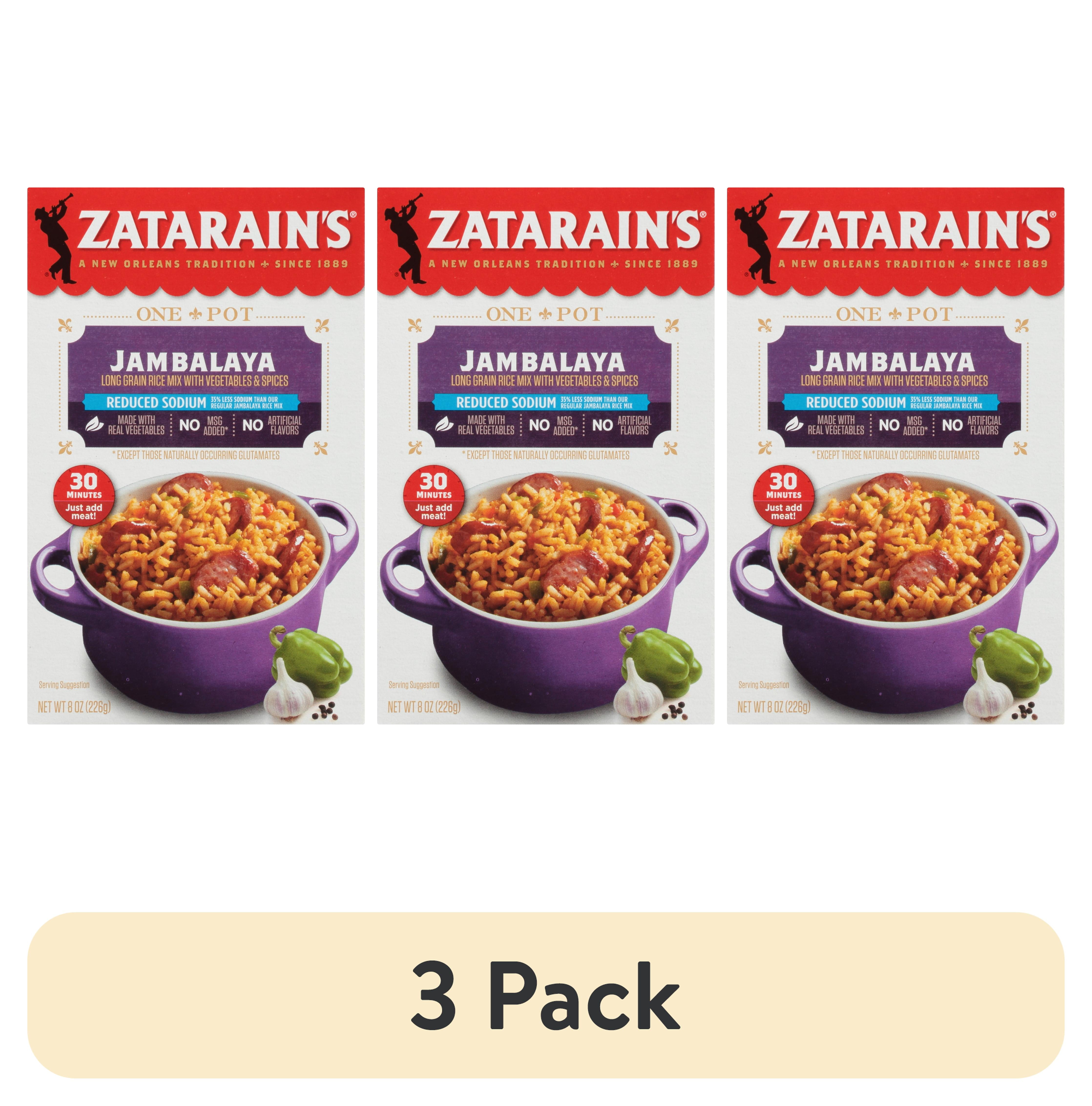 (3 pack) Zatarain's Gluten Free Reduced Sodium Jambalaya, 8 oz Box