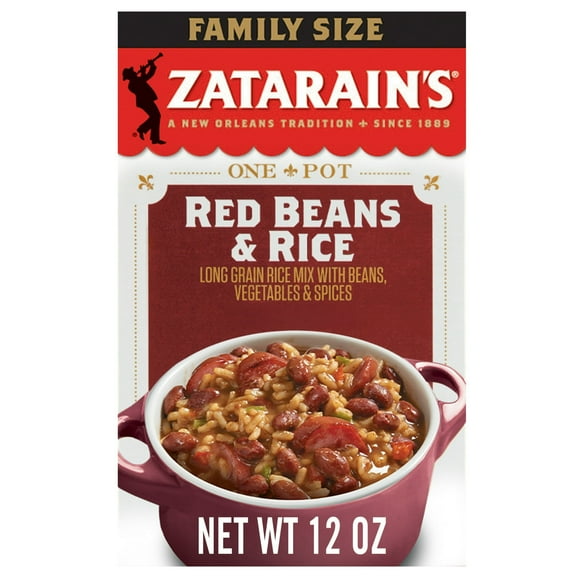 Zatarain's No Artificial Flavors Family Size Red Beans & Rice 12 oz Box (Pack of 6)