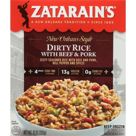 Zatarain's No Artificial Flavors Frozen Dirty Rice With Beef And Pork, 10.0 oz Box