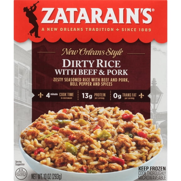 Zatarain's Frozen Dirty Rice With Beef And Pork, 10.0 oz Box