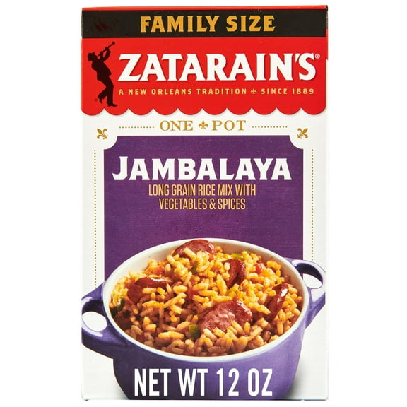 Zatarain's No Artificial Flavors Gluten Free Family Size Jambalaya Rice Dinner Mix 12 oz Box (Pack of 6)