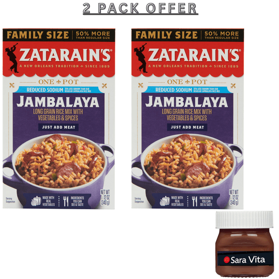 Zatarain's No Artificial Flavors Gluten Free Reduced Sodium Jambalaya Rice Dinner Mix, 12.0 oz Box