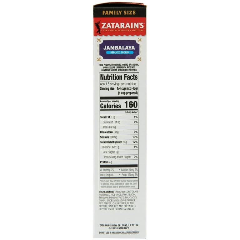 Zatarain's No Artificial Flavors Gluten Free Reduced Sodium