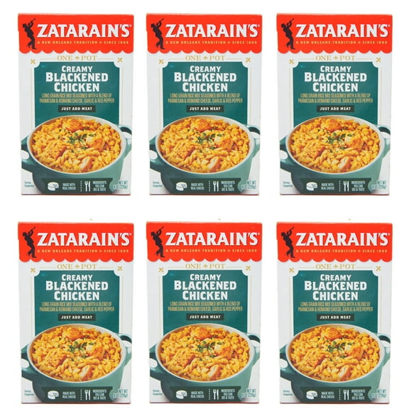 Zatarain's One Pot Creamy Blackened Chicken Rice Mix, 8 oz (6 Pack)