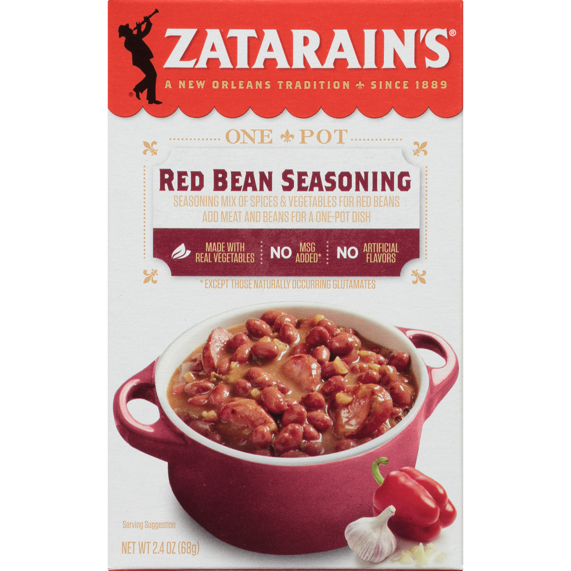 Zatarain's Red Bean Seasoning, 2.4 oz Mixed Spices & Seasonings ...