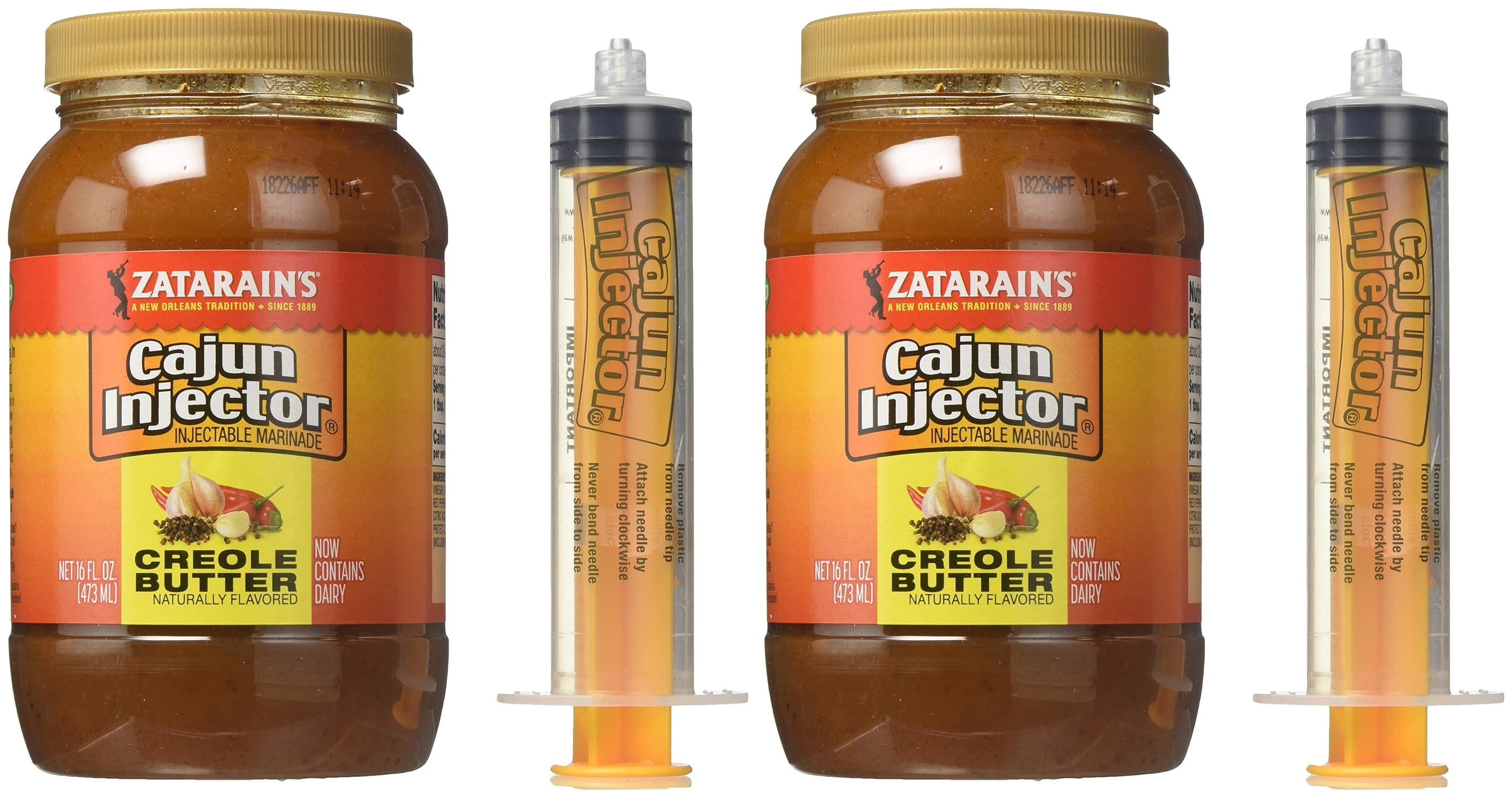 Zatarains Cajun Injector Creole Butter Recipe Injectable Marinade with Injector, 16 oz - 2 Pack