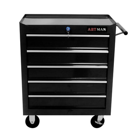 Zateety 5 DRAWERS MULTIFUNCTIONAL TOOL CART WITH WHEELS-BLUE