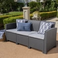 thumbnail image 1 of Zateety 67.7" Outdoor 3-Seater Faux Wicker Rattan Style Sofa with Water Resistant Cushions, Charcoal / Light Grey, 1 of 1