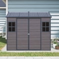 thumbnail image 1 of Zateety 8 x 6 FT Resin Outdoor Storage Shed with Built-in Floor, Waterproof, Lockable Door, 2 Windows & Vents, Weather Resistant Tool Shed for Garden Patio Backyard, 1 of 7
