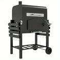 thumbnail image 1 of Zateety Charcoal Grill, BBQ with Adjustable Height, Portable Barbecue with Folding Shelves, Thermometer, Bottle Opener & Wheels for Outdoor Camping, Picnic, Patio, Backyard, Black, 1 of 9