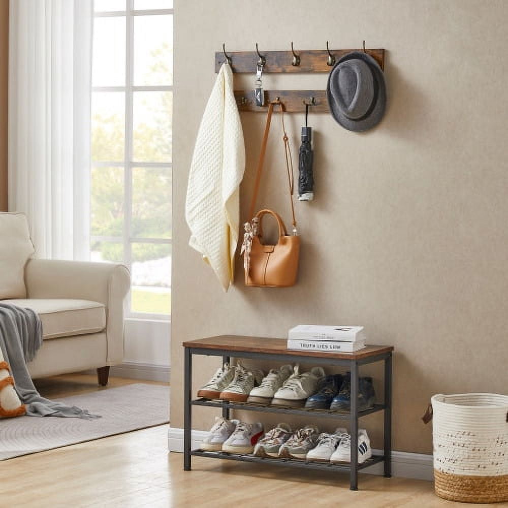 Zateety Coat Shoe Rack Bench Set,Entryway Shoe Rack Bench with Coat ...