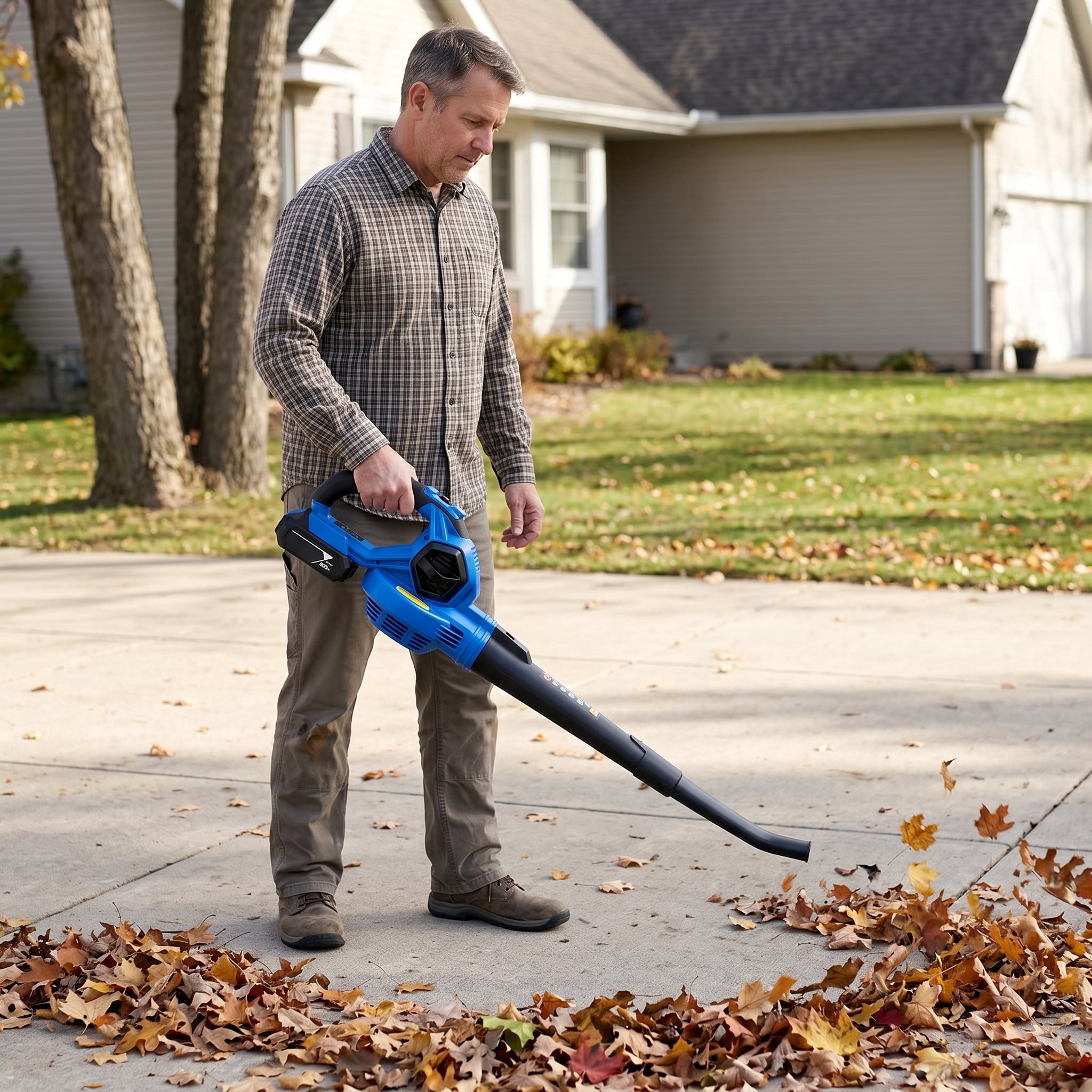 Zateety Cordless Leaf Blower, Electric Leaf Blower with Battery and Charger, 20V 2-Speed 110 mph Battery Powered Blower for Lawn Care Patio Leaves Snow