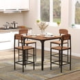 thumbnail image 1 of Zateety Counter Height Bar Table Set for 4 People, Square Kitchen Table and Chair Set with Footrest, Metal Legs, 1 of 9