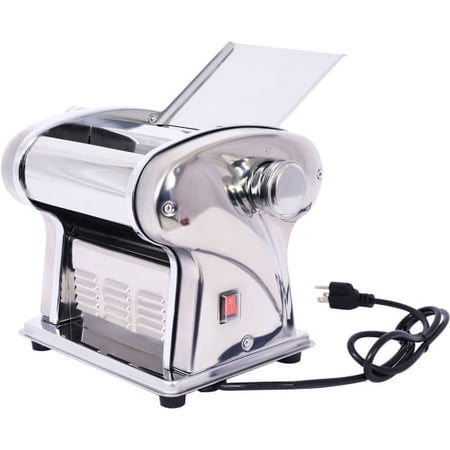 Zateety Electric Pasta Maker, Noodle Maker Machine with 8 Thickness Settings 0.5-3mm, 2.5mm Round Noodle, Stainless Steel Dough Roller Cutter 135W US Plug