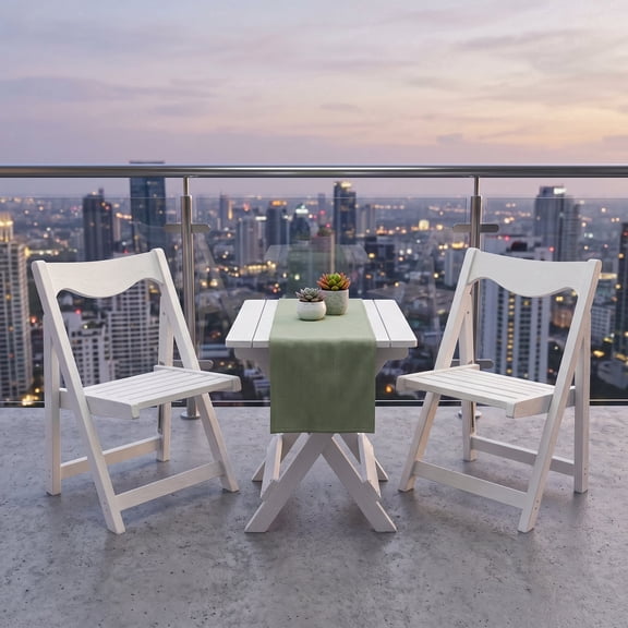 Zateety 3 Piece HDPE Outdoor Dining Set with 2 Chairs and 1 Table, White