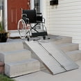 thumbnail image 1 of Zateety Folding Aluminum Threshold Ramp with Non-Slip Surface, Wheelchair Ramp 4FT, Transition Plates, 600lbs Weight Capacity, Handicap Ramp for Home, Doorways, Curbs, Steps, 1 of 7
