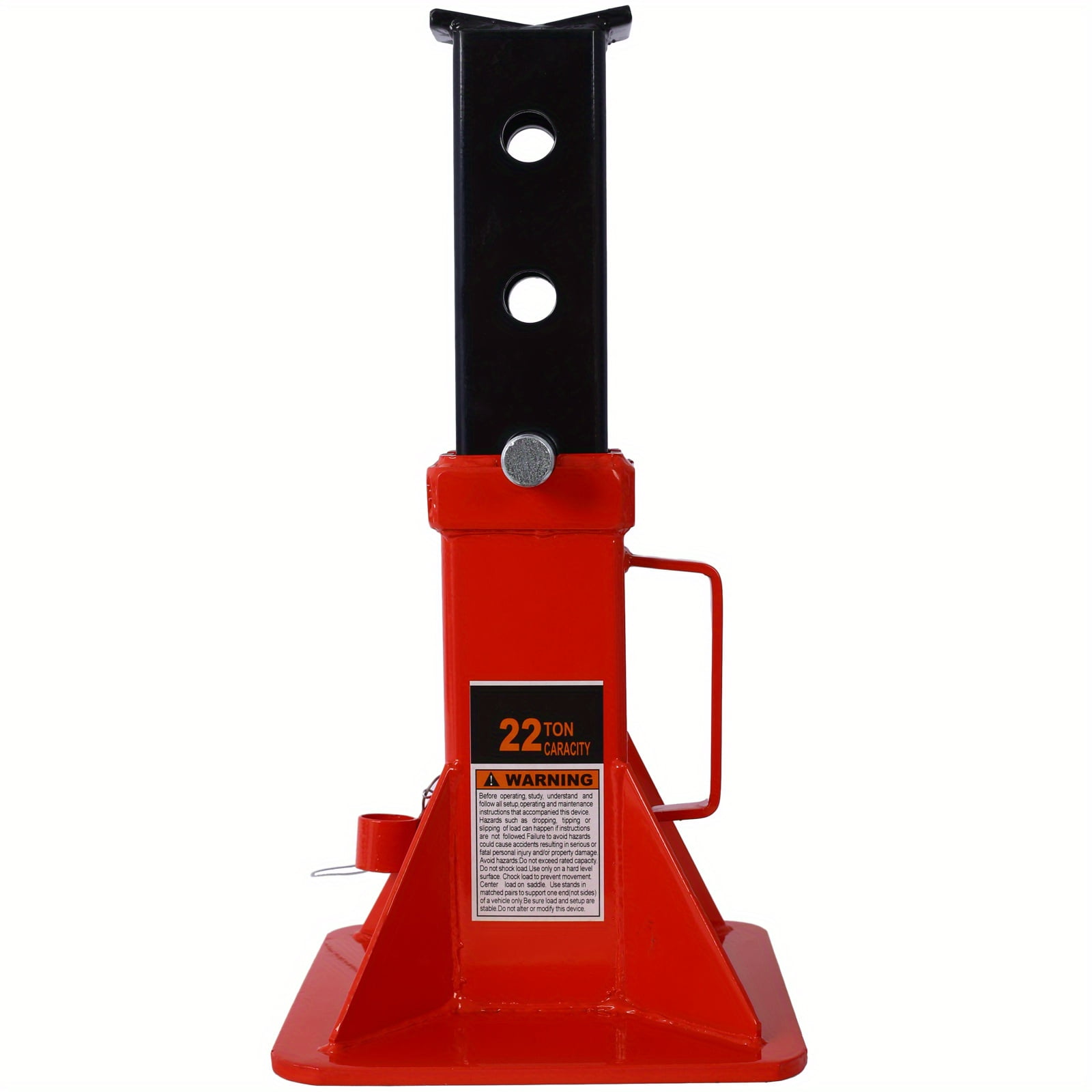 Zateety Heavy Duty Pin Type Professional Car Jack Stand with Lock, 22 Ton (44, 000 lb) Capacity, Red, 1 Pair